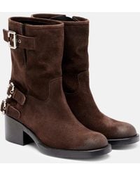Chloé - Dakota Suede Biker Boots - Lyst