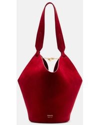 KHAITE - Lotus Mini Suede Tote Bag - Lyst