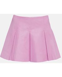 Stouls - Surya Pleated Leather Miniskirt - Lyst