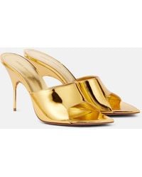 AMINA MUADDI - Bianca 95 Metallic Leather Mules - Lyst