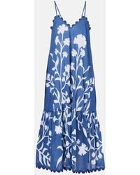 Juliet Dunn - Bedrucktes Maxikleid Aus Baumwolle - Lyst