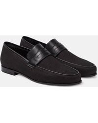 Totême - Leather-trimmed Canvas Penny Loafers - Lyst