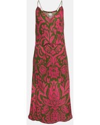 Velvet - Sasha Printed Cotton Gauze Midi Dress - Lyst