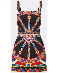 Dolce & Gabbana - Carretto Cotton Minidress - Lyst