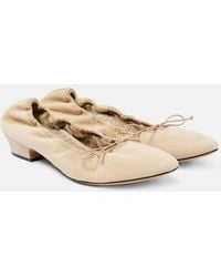The Row - Awar Suede Ballet Flats - Lyst