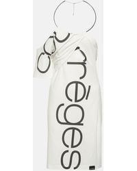 Courreges - Logo Off-Shoulder Cotton Minidress - Lyst