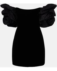 Carolina Herrera - Off-Shoulder Velvet Minidress - Lyst