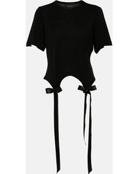 Simone Rocha - Bow-detail Cotton Jersey T-shirt - Lyst