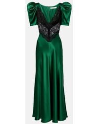 Rodarte - Cocktailkleid Aus Seide Mit Spitze - Lyst