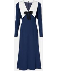 Alessandra Rich - Envers Bow-Detail Satin Midi Dress - Lyst