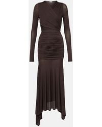 The Attico - Sheer Embroidered Tulle Midi Dress - Lyst