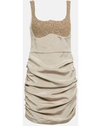 The Mannei - Almeria Ruched Silk-Blend Minidress - Lyst