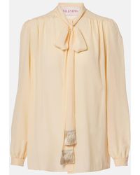 Valentino - Silk Crepe De Chine Shirt - Lyst
