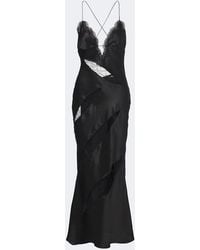 Roberto Cavalli - Lace-Trimmed Silk Satin Slip Dress - Lyst
