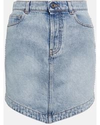 Alexandre Vauthier - Embellished Denim Miniskirt - Lyst