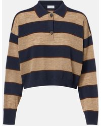 Brunello Cucinelli - Wool, Cashmere, And Silk Polo Sweater - Lyst