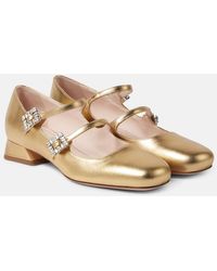 Roger Vivier - Tres Vivier Metallic Leather Mary Jane Pumps - Lyst