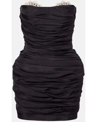 Magda Butrym - Crochet-Trimmed Silk Minidress - Lyst