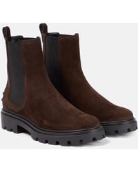 Tod's - Chelsea Boots Aus Veloursleder - Lyst