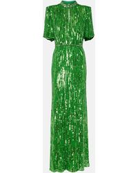 Jenny Packham - Viola Sequined Cutout Gown - Lyst