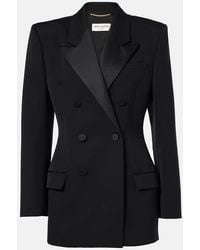 Saint Laurent - Wool Grain De Poudre Tuxedo Jacket - Lyst