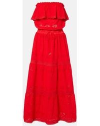 Melissa Odabash - Caroline Broderie Anglaise Cotton Midi Dress - Lyst