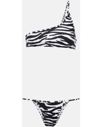 The Attico - Printed One-Shoulder Bikini - Lyst