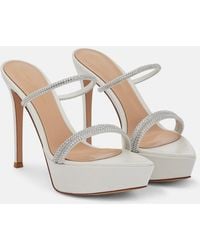 Gianvito Rossi - Cannes Leather Platform Sandals - Lyst