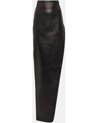Ann Demeulemeester - Falda Larga De Piel - Lyst