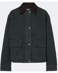 Acne Studios - Suede-Trimmed Cotton Canvas Jacket - Lyst