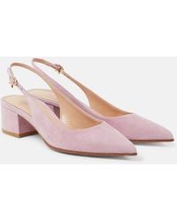 Gianvito Rossi - Piper 45 Suede Slingback Pumps - Lyst
