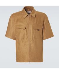 Moncler - Linen Twill Zip-Up Shirt - Lyst
