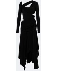 The Attico - Cutout Draped Asymmetric Midi Dress - Lyst