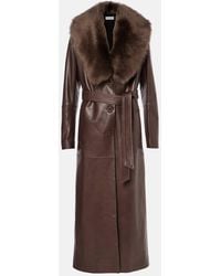 Nour Hammour - Mantel Dakota Aus Leder Mit Shearling - Lyst