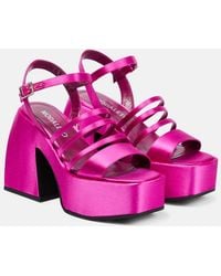 NODALETO - Bulla Chibi Satin Platform Sandals - Lyst