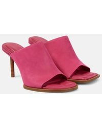 Jacquemus - Les Mules Rond Carre Asymmetrical Suede Mules - Lyst