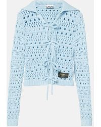 Ganni - Tie String Cardigan - Lyst