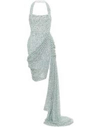 Halpern Minikleid mit Pailletten - Grün