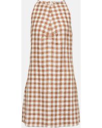 Asceno - Antigua Checked Linen Mini Dress - Lyst