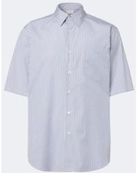 Saint Laurent - Camisa Cassandre De Algodon A Rayas - Lyst