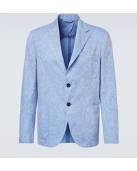Etro - Woven Cotton Jersey Blazer - Lyst