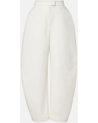 Rohe - High-Rise Cotton Barrel-Leg Pants - Lyst