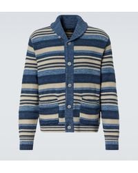 RRL - Striped Cotton And Linen Cardigan - Lyst