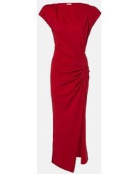 Isabel Marant - Nadela Asymmetric Gathered Organic Cotton-Jersey Maxi Dress - Lyst