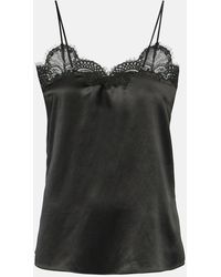 Co. - Lace-trimmed Silk Satin Camisole - Lyst