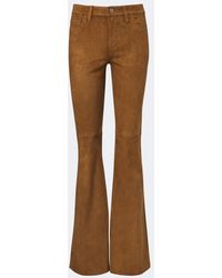7 For All Mankind - Dojo Suede Flared Pants - Lyst