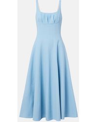 Emilia Wickstead - Robe Midi Collins En Crepe De Laine - Lyst