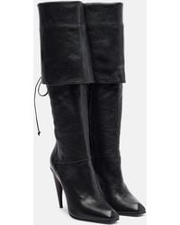 McQueen - Horn Heel Leather Knee-High Boots - Lyst