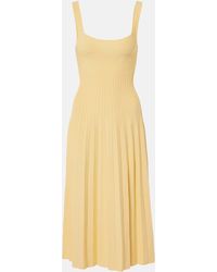 STAUD - Ellison Pleated Midi Dress - Lyst