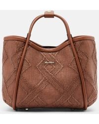 Max Mara - Marin Small Leather-Trimmed Top-Handle Bag - Lyst